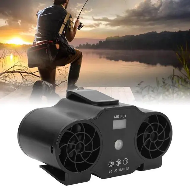 Alt view image 5 of 7 - Portable Waist USB Fan with Digital Display, Rechargeable, Wearable Body Fan with Lanyard, Suitable for Summer Outdoor Activities (10000mah)