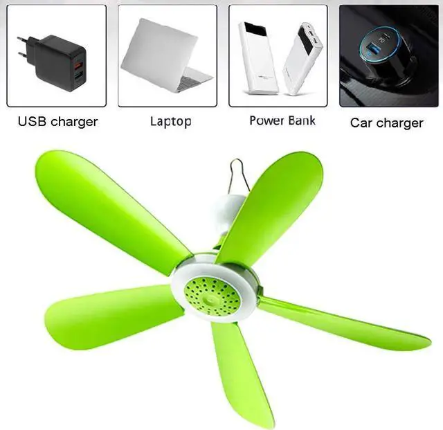 Alt view image 4 of 6 - DC5V 5W USB Adjustable Remote Control Timing Camping Fan 3 Gear Tent Ceiling Fan for Home Outdoor Bed/143
