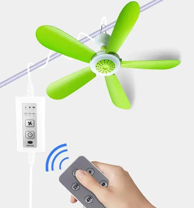 Alt view image 6 of 6 - DC5V 5W USB Adjustable Remote Control Timing Camping Fan 3 Gear Tent Ceiling Fan for Home Outdoor Bed/143