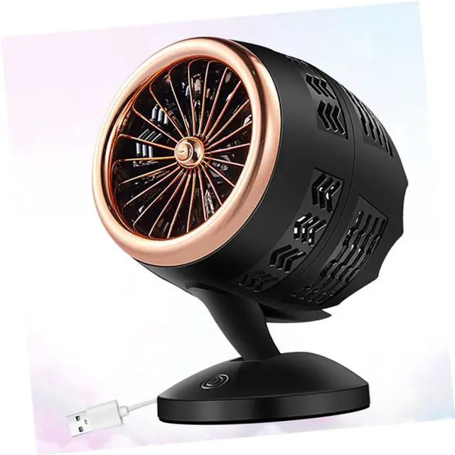 Alt view image 6 of 7 - ABOOFAN 2pcs Usb Mini Cooling Fan for Home Office Angle Low Noise Portable Desk Fan Usb Powered Golden