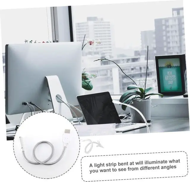 Alt view image 5 of 7 - 4pieces USB Reading Lamp High Brightness Flexible Gooseneck Led Light for Laptop Eye-Caring Portable USB Lights for Nighttime Use and Eye