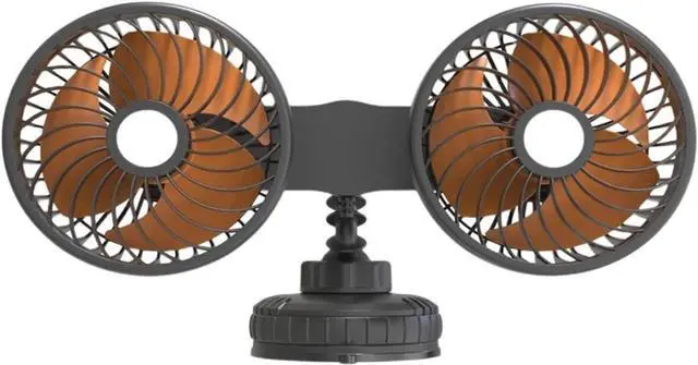 Main image of 5V/12V/24V Car Fan - 360 Degree Rotation Mini Dual Head USB Charging Electric Vehicle Cooling Fan with 3 Speeds(Type C 5V)