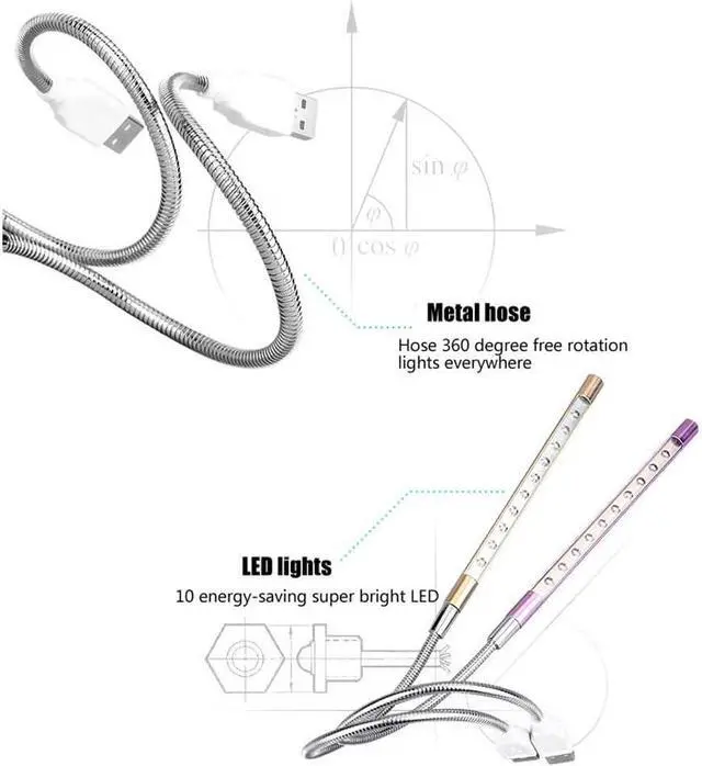 Alt view image 2 of 6 - Fengyan Home Bulbs 20pcs/lot Portable USB Metal Night Light Laptop Keyboard Reading Light 5V LED Desk Lamp Home Book Light Household Lamp (Color : C8)