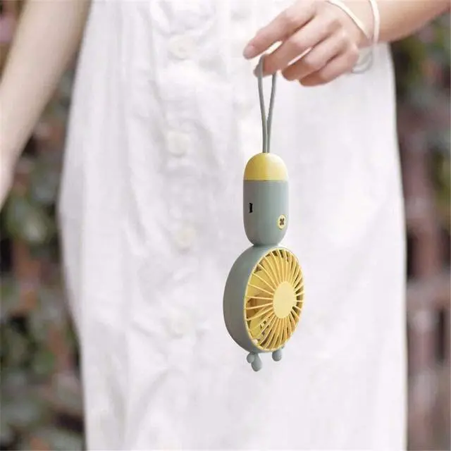 Alt view image 2 of 6 - Mini Handheld Fan Personal Portable Fan Speed Adjustable USB Rechargeable Fan Powerful Eyelash Fan for Women Men Indoor Outdoor (Color : Green)
