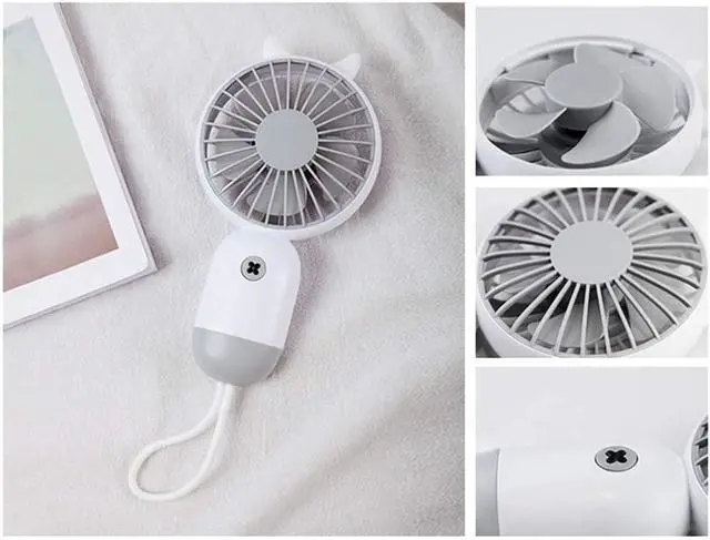 Alt view image 3 of 6 - Mini Handheld Fan Personal Portable Fan Speed Adjustable USB Rechargeable Fan Powerful Eyelash Fan for Women Men Indoor Outdoor (Color : Green)