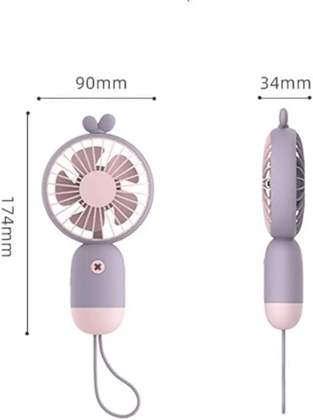 Alt view image 4 of 6 - Mini Handheld Fan Personal Portable Fan Speed Adjustable USB Rechargeable Fan Powerful Eyelash Fan for Women Men Indoor Outdoor (Color : Green)