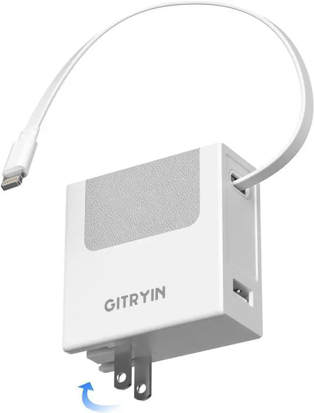 Alt view image 2 of 7 - Gitryin 1 Lightning and 3 Type-C Retractable Wall Charger and 8-in-1 Desktop Charging Station