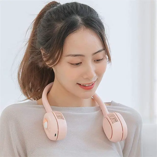 Alt view image 5 of 7 - Portable Fan Hand Free Neck Fan Mini Personal Fan Wearable Sport Fan USB Desktop Fan, 3 Speeds, Rechargeable, 360 Degree Adjustment (Color : Gray)
