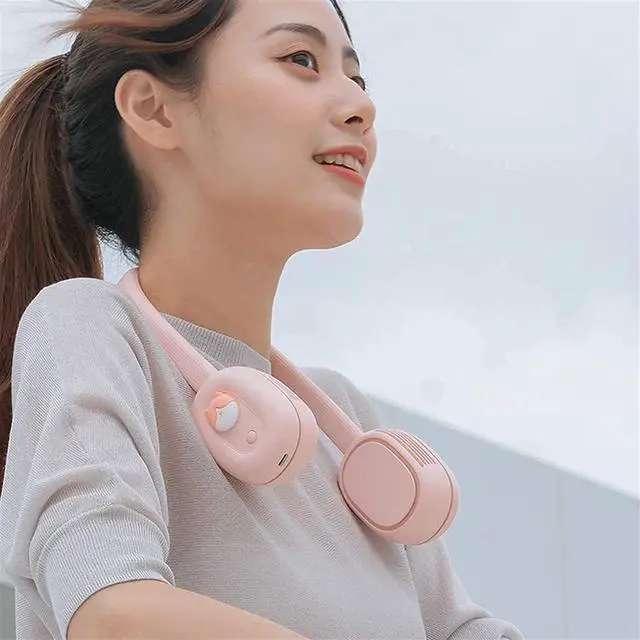 Alt view image 6 of 7 - Portable Fan Hand Free Neck Fan Mini Personal Fan Wearable Sport Fan USB Desktop Fan, 3 Speeds, Rechargeable, 360 Degree Adjustment (Color : Gray)