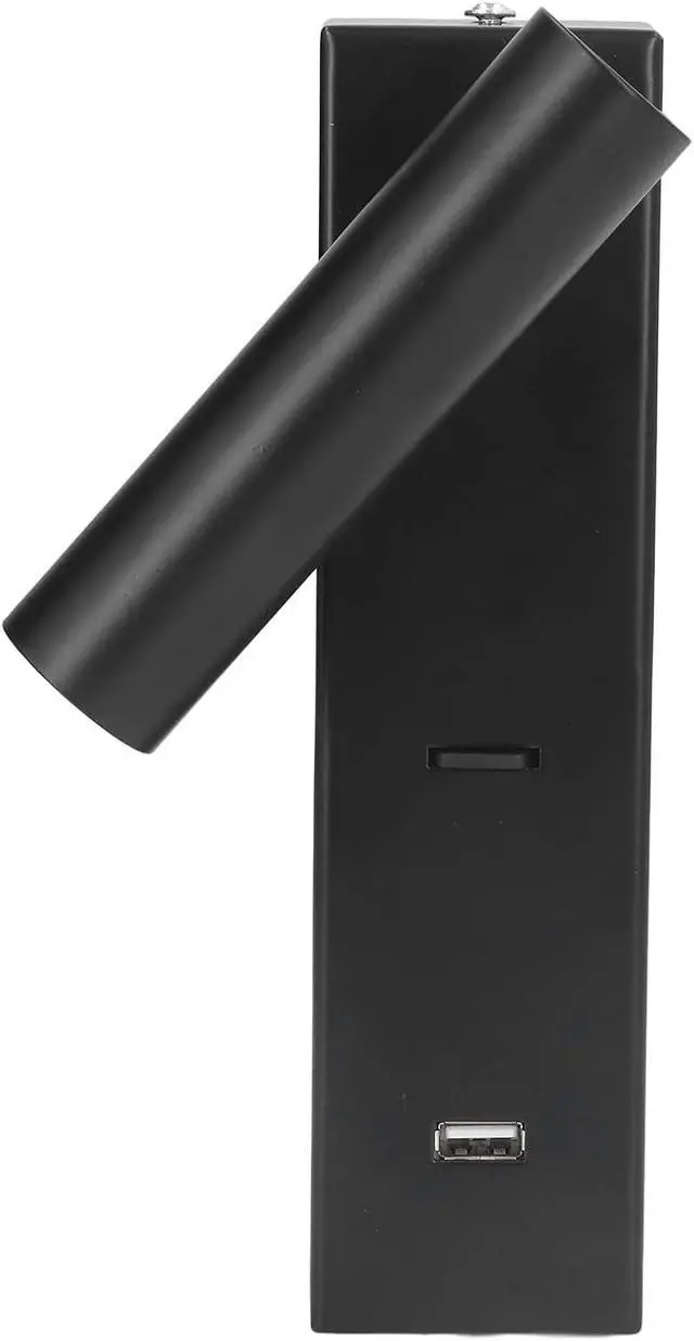 Alt view image 2 of 7 - LED Wall Lamp with USB Port, Minimalist Indoor Bedroom Reading Light, Wall Mounted and Rotatable - Adjustable Angle, Durable Aluminum, Convenient Charging for Devices