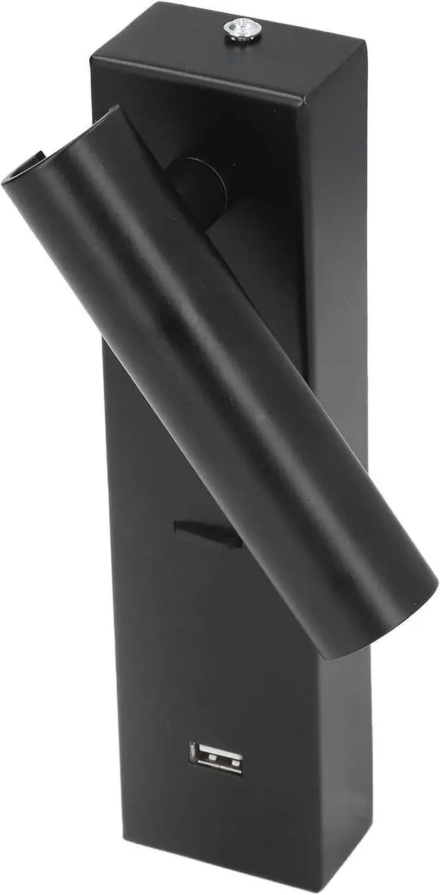 Alt view image 6 of 7 - LED Wall Lamp with USB Port, Minimalist Indoor Bedroom Reading Light, Wall Mounted and Rotatable - Adjustable Angle, Durable Aluminum, Convenient Charging for Devices