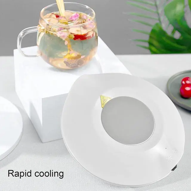 Alt view image 6 of 7 - Coffee Warmer USB Powered, White Portable Heating Mat for Mug and Tea Cup - Constant Temperature, Cooling and Heating Dual Use, Rechargeable for Desk and Office