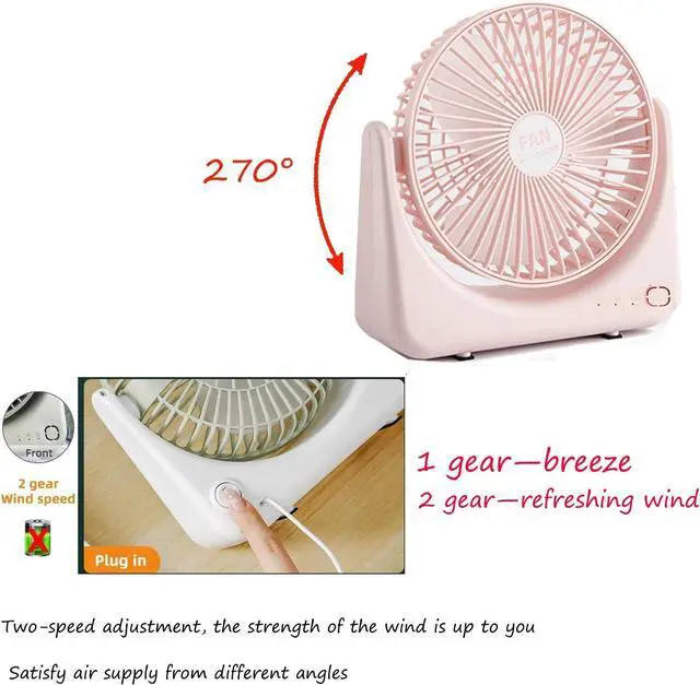 Alt view image 4 of 5 - Kiven USB Desk Fan with Motion Sensor,Small But Powerful,Portable Quiet Wind Desktop Personal Fan,Adjustment Mini Fan for Better Cooling,Home Office Car Indoor OutdoorPink