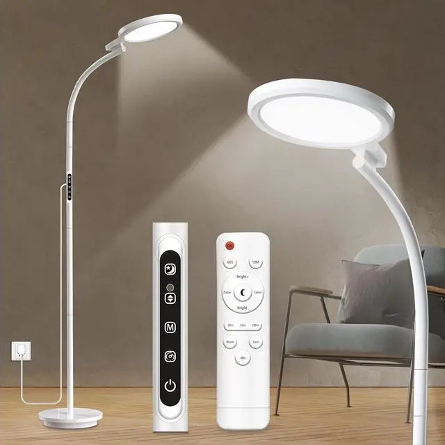 Main image of Light Therapy Lamp, LED 10000 Lux Floor Happy Therapy Light, UV-Free Sun Lamp with 5 Brightness & 5 Color Temperatures, 3 Heights for Apartment/Office/Home