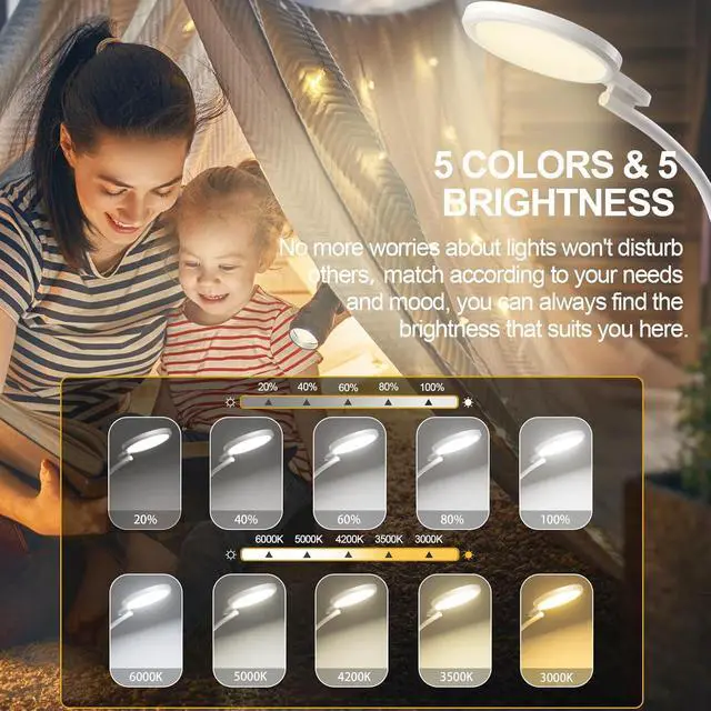 Alt view image 6 of 7 - Light Therapy Lamp, LED 10000 Lux Floor Happy Therapy Light, UV-Free Sun Lamp with 5 Brightness & 5 Color Temperatures, 3 Heights for Apartment/Office/Home