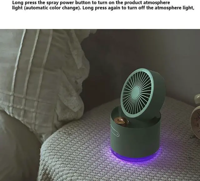 Alt view image 5 of 7 - Small Pocket Fan Desktop Fan 3 Speed Multi-Purpose Portable USB for Outdoor Activity, Home, Office with and LED (Color : White) (Pink)