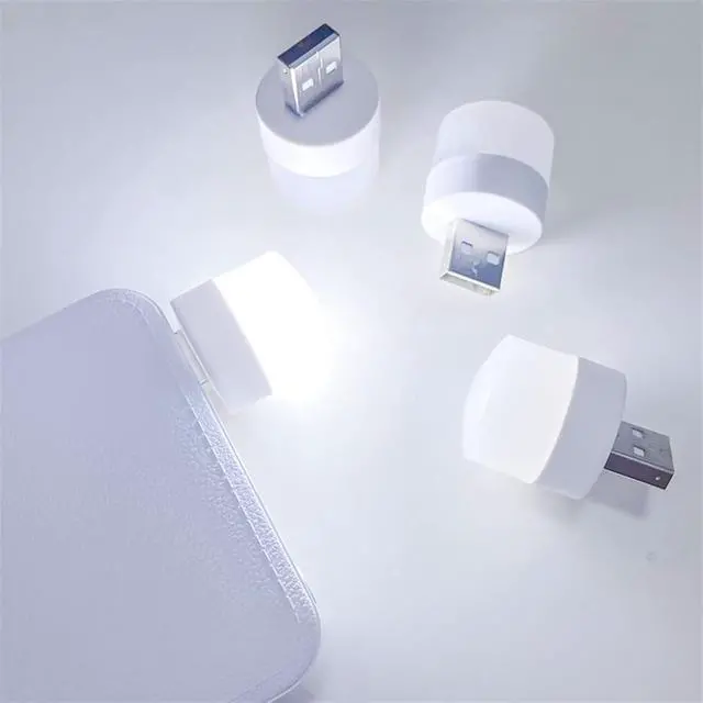 Alt view image 5 of 7 - Small Black Table lamp Pocket Mini LED Night Light USB Plug Lamp Power Bank Charging USB Book Lights Small Round Reading Eye Protection Lamps