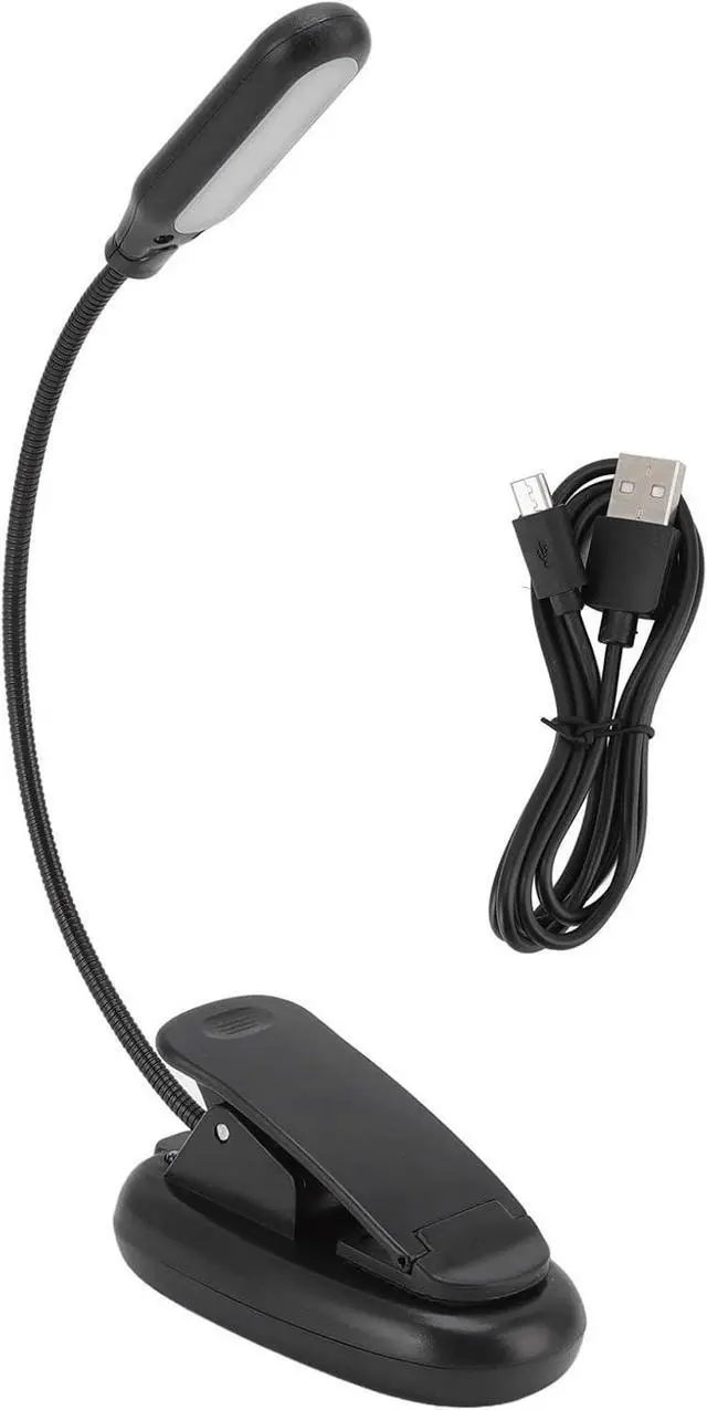 Main image of LED Reading Clip On Light Eye 5LEDs 360° Gooseneck Flexible 3 Color USB Rechargeable Top Button Control for Studying University Dormitory Office Bedroom