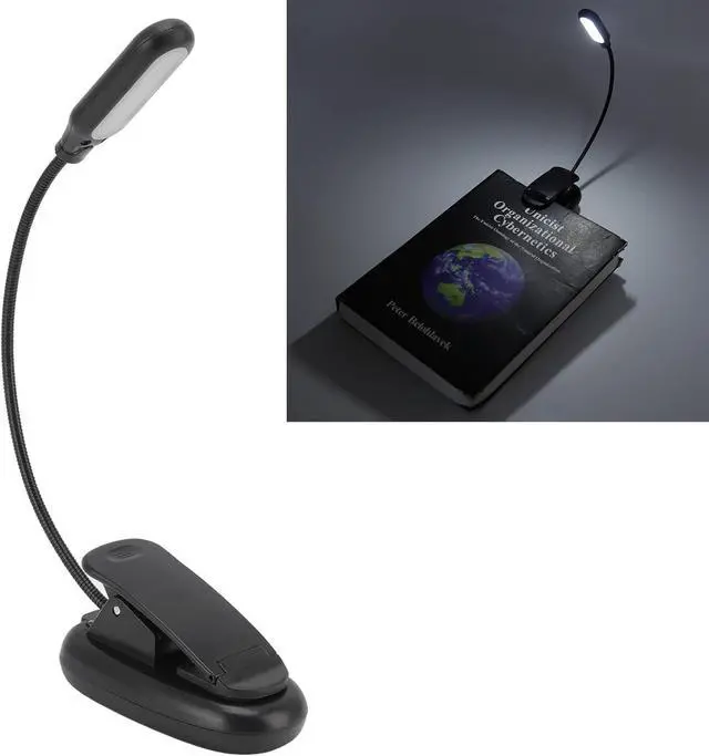 Alt view image 4 of 7 - LED Reading Clip On Light Eye 5LEDs 360° Gooseneck Flexible 3 Color USB Rechargeable Top Button Control for Studying University Dormitory Office Bedroom