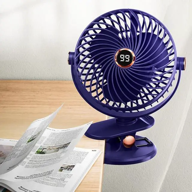 Alt view image 3 of 7 - USB Fans USB Small Fan, Portable Portable Desktop Mute, Clip-on Fan, Suitable for Student Dormitory Office Car (Color : Blue, Size : 11x11x15.8cm)