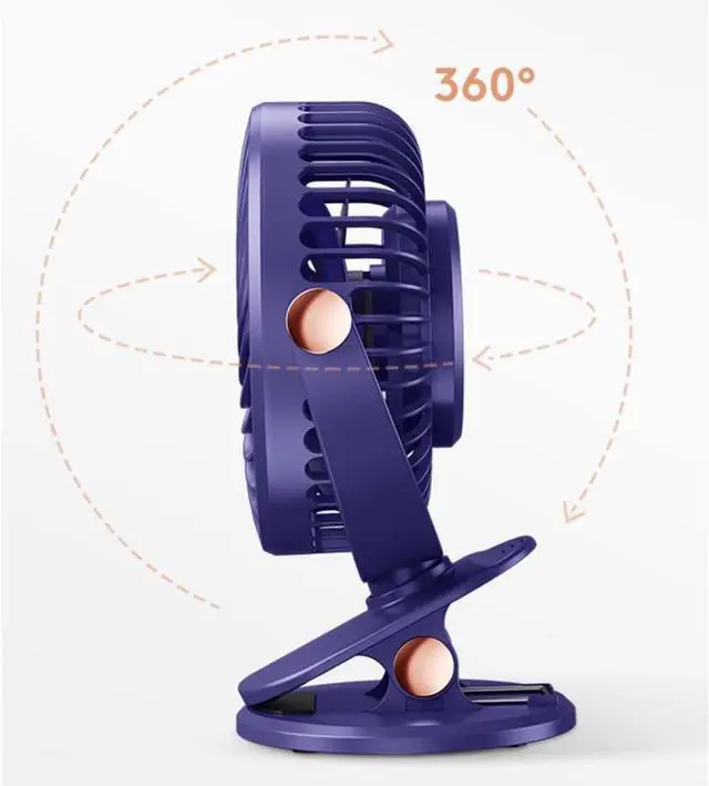 Alt view image 4 of 7 - USB Fans USB Small Fan, Portable Portable Desktop Mute, Clip-on Fan, Suitable for Student Dormitory Office Car (Color : Blue, Size : 11x11x15.8cm)