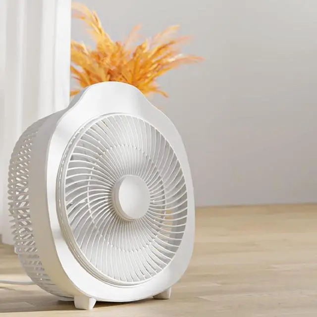 Alt view image 2 of 7 - USB Fans Small Electric Fan, Silent Big Wind Turning Page Fan, Home Bed Student Dormitory Office Desk Fan 3m Extension Cord (Color : White, Size : 22 * 24 * 11cm)