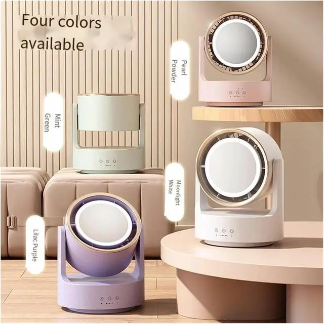 Alt view image 6 of 6 - New Desktop Fan Charging USB Live Streaming Lighting With Shaking Head Dormitory, Home Desktop(2400)