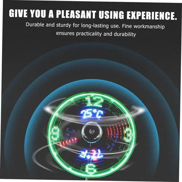 Alt view image 6 of 7 - Tofficu 4pcs USB LED Clock Fan with Temperature Display Portable Cooling Mini USB Gooseneck Fan for Home Office Use Flexible Material All Occasions