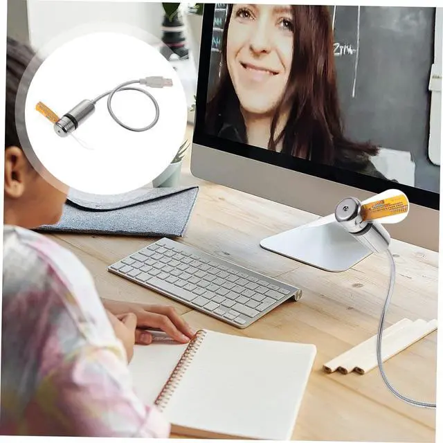 Alt view image 5 of 7 - Tofficu 4pcs USB LED Clock Fan with Temperature Display Portable Cooling Mini USB Gooseneck Fan for Home Office Use Flexible Material All Occasions