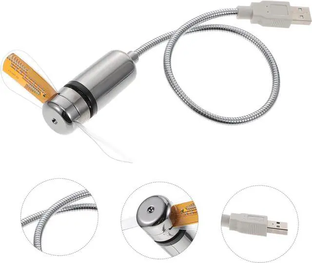 Alt view image 7 of 7 - Tofficu 4pcs USB LED Clock Fan with Temperature Display Portable Cooling Mini USB Gooseneck Fan for Home Office Use Flexible Material All Occasions