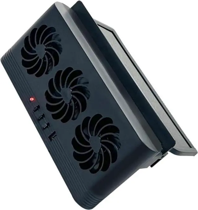 Main image of Car Cooling Fan USB Charging Battery Solar Powered Cooling Systems with 3 Air Outlet Auto Front Rear Window Exhaust Fan