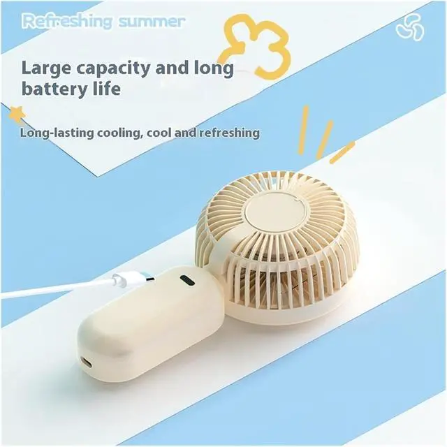 Alt view image 5 of 6 - Three-Speed High Wind Desktop Portable Cute Pattern USB Charging Multi-Function Handheld Fan with Base Bracket Electric Fan(Pink)