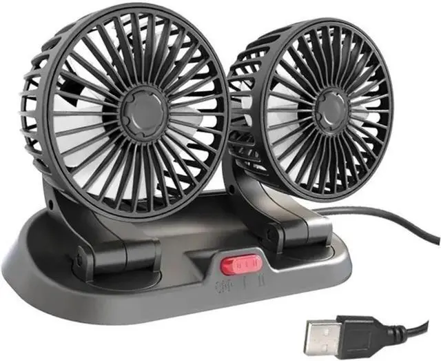 Main image of 5V 12V 24V Car Fan Cooling Dual Head Usb 2 Speeds Adjustable Auto Cooler Air Accessories Wind Regulation(5V)