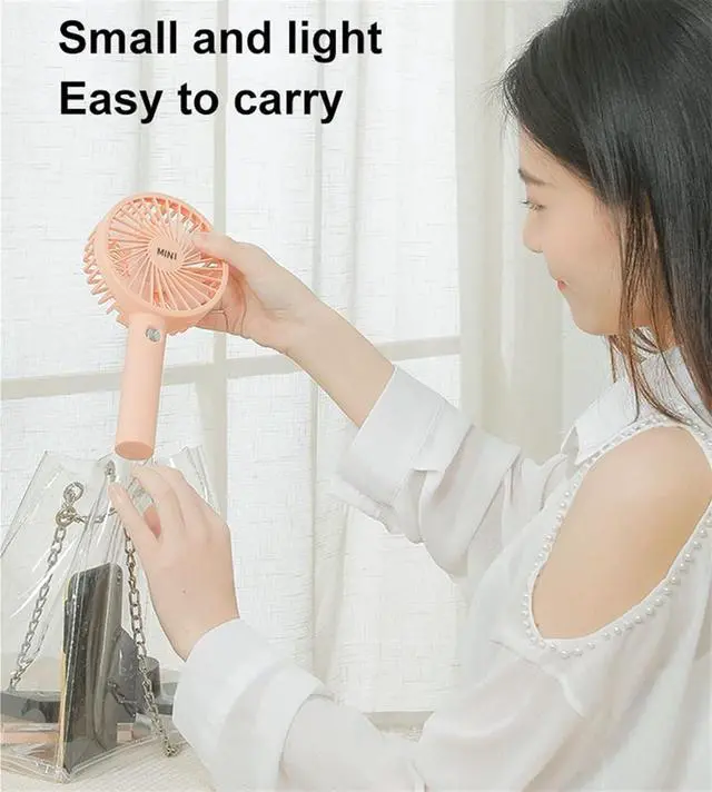 Alt view image 7 of 7 - USB Mini Fold Fan Rechargeable Electric Portable Hold Small Air Cooler Charging Household Electrical Appliances Desktop fan (Color : Green, Size : 1200mA)