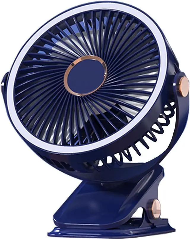 Main image of USB/Battery Powered Fan Quiet Clip On Fan Small Fan for Bedroom Office Desktop Cooling Fan with Night Lamp Strong Clamp