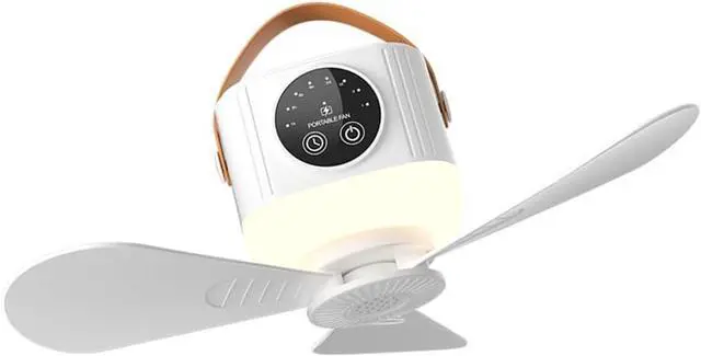 Main image of USB Rechargeable Remote Ceiling Fan with 3600mAh/7200mAh Battery and Light Hanging Fan for Camping