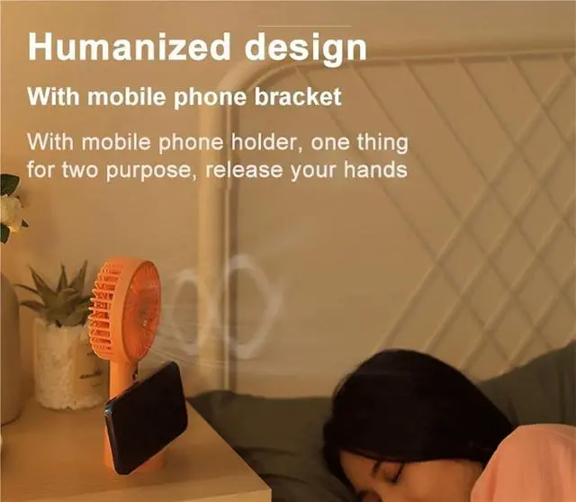 Alt view image 2 of 7 - USB Mini Fold Fan Rechargeable Electric Portable Hold Small Air Cooler Charging Household Electrical Appliances Desktop fan (Color : Green, Size : 1200mA)