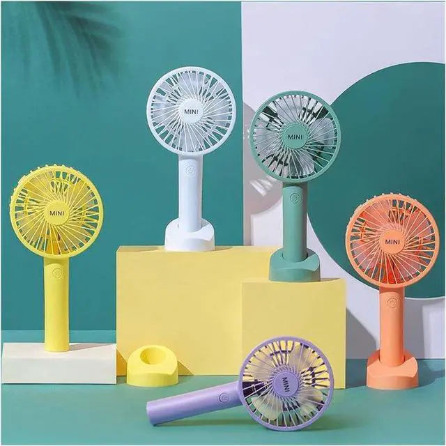 Alt view image 5 of 7 - USB Mini Fold Fan Rechargeable Electric Portable Hold Small Air Cooler Charging Household Electrical Appliances Desktop fan (Color : Green, Size : 1200mA)