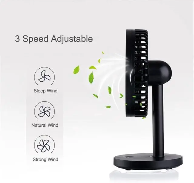 Alt view image 5 of 7 - USB Desktop Fan Household, Outdoor Portable Fan Office Household Enhancement 5 Fan Leaf Mobile Desktop Fan (Color : Black)