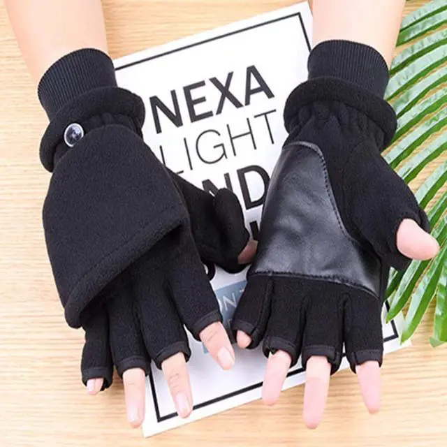 Main image of USB Powered Heating Pattern, Heated Gloves, USB Hand Warmers Winter Warm, Sports Laptop Computer Gloves 2 in 1 Full & Fingerless Mitten for Women Men Girls Boys,B