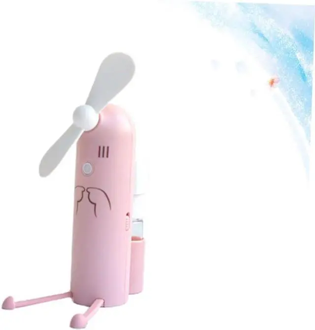 Alt view image 5 of 7 - Hand Held Fans 1pc Shape Mini Fan Holder Cartoon Phone Spray Rechargeable Portable Water USB fan (Color : Green, Size : 12.5X10.3CM)