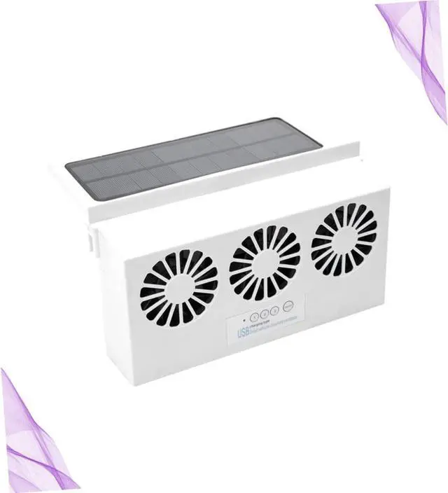 Alt view image 2 of 7 - Solar Car Cooling Fan Usb Rechargeable Exhaust Ventilation Fan for Vehicles Compact Solar Powered Design for Cars Trucks and Boats Air Circulation and Temperature Control