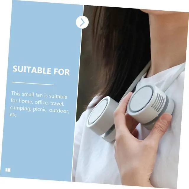 Alt view image 5 of 7 - Didiseaon 5 Sets Hanging Neck Fan USB Neck Handheld Cool Fan Personal Fan School Handheld Fan Hands Free Neck Fan Rechargable USB Fan Around The Neck Fan Mini Cooling Fan Plastic Office