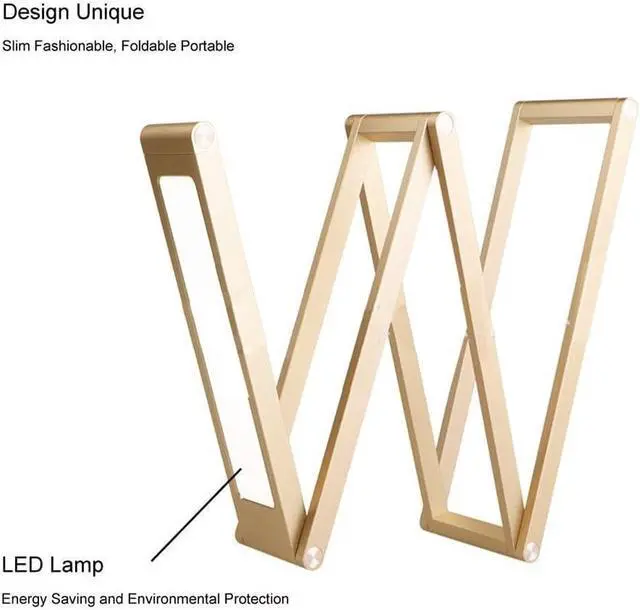 Alt view image 7 of 7 - Portable Foldable LED Multifunction Dimmable Lamp with USB Charging, Creative United of Wall lamp and Desk lamp (Gold) (Gold)