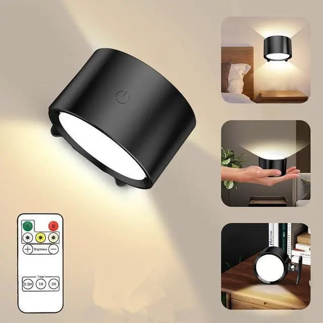 Alt view image 5 of 7 - 3CCT Dimmable Magnetic Wall Light Touch Control Reading Light Dual-Sided Touch Control Reading Lamp with USB Charging,No-Drill Bedside,Hallway Light(1-Pack)