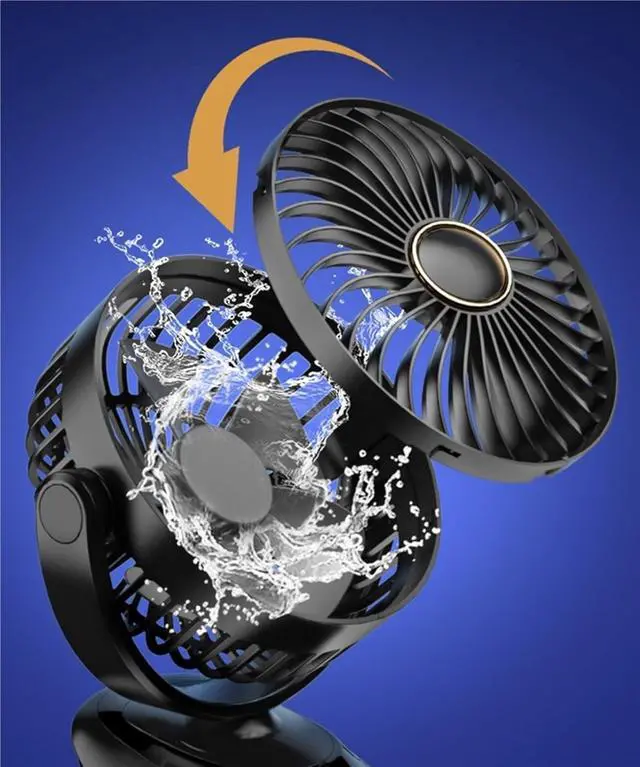 Alt view image 4 of 7 - AJMIPO Clip Fan Usb Mini Portable Charging Small Fan Desktop Student Dormitory (Black,23 * 17 * 9cm)