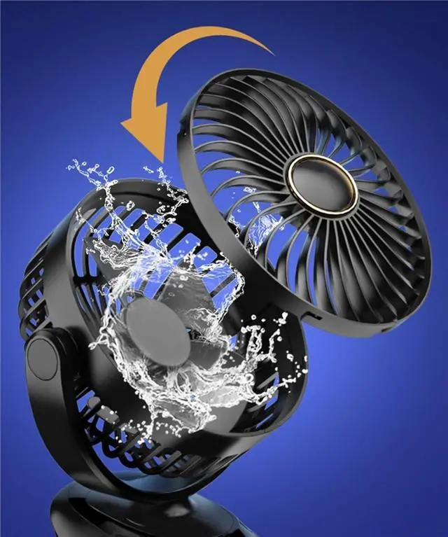 Alt view image 4 of 7 - AJMIPO Clip Fan Usb Mini Portable Charging Small Fan Desktop Student Dormitory (Blue,23 * 17 * 9cm)