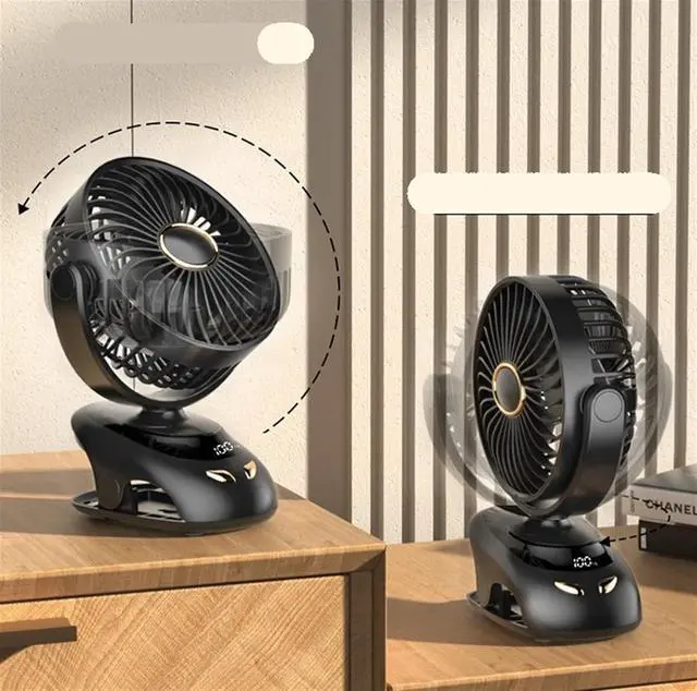 Alt view image 5 of 7 - AJMIPO Clip Fan Usb Mini Portable Charging Small Fan Desktop Student Dormitory (Black,23 * 17 * 9cm)