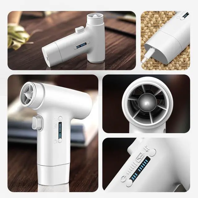 Alt view image 2 of 7 - Air Blower Adjustable Speed Handheld Fan 130000RPM Air Blower USB Rechargeable 5000mAh Cooling Fan Blower For Outdoor Use