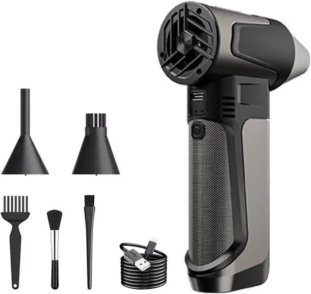 Alt view image 7 of 7 - Portable Small Handheld Fan 2500mAh Air Blower with 130000RPM and 3 Speeds Adjustment USB Rechargeable for Travel Home